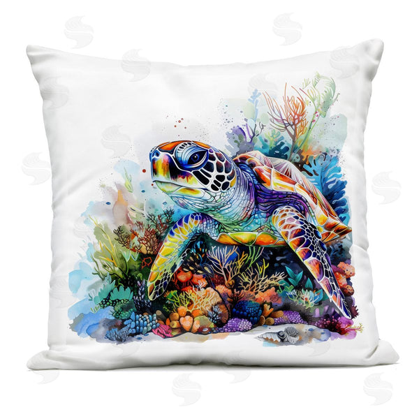 Stupell Industries LSR Design Studio | Coral Sanctuary Sea Turtle Printed Throw Pillow
