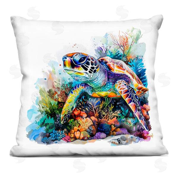 stupell industries LSR Design Studio | Coral Sanctuary Sea Turtle Printed Throw Pillow