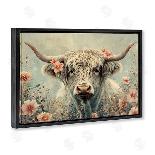 Stupell Industries LSR Design Studio | Cow With Cherry Blossoms