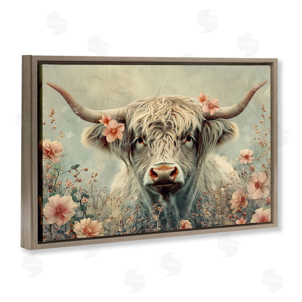 Stupell Industries LSR Design Studio | Cow With Cherry Blossoms