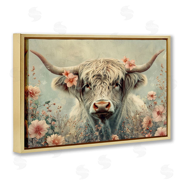 Stupell Industries LSR Design Studio | Cow With Cherry Blossoms