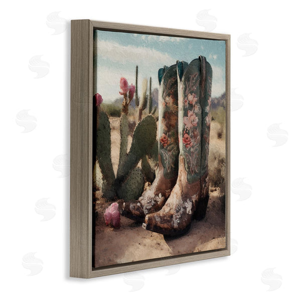 Stupell Industries LSR Design Studio | Cowgirl Boots In Desert Wall Art