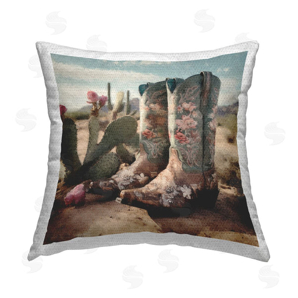 Stupell Industries LSR Design Studio | Cowgirl Desert Landscape Printed Throw Pillow