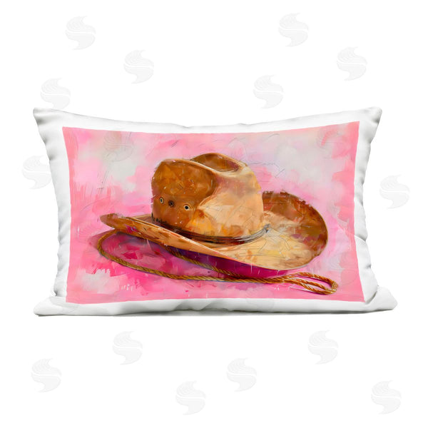 Stupell Industries LSR Design Studio | Cowgirl Hat Over Pink Printed Throw Pillow