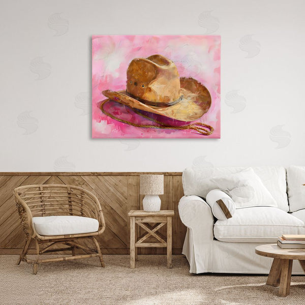 Stupell Industries LSR Design Studio | Cowgirl Hat Over Pink Wall Art