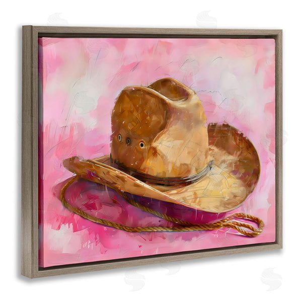 Stupell Industries LSR Design Studio | Cowgirl Hat Over Pink Wall Art