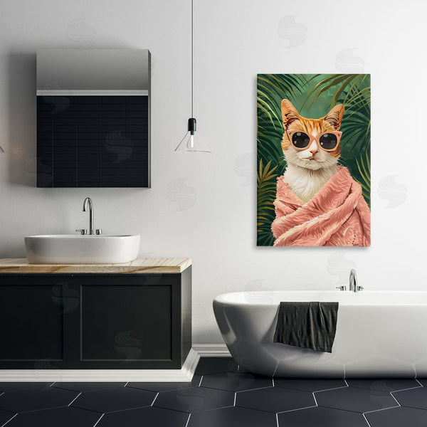 Stupell Industries LSR Design Studio | Cozy Cat And Tropical Plants Wall Art