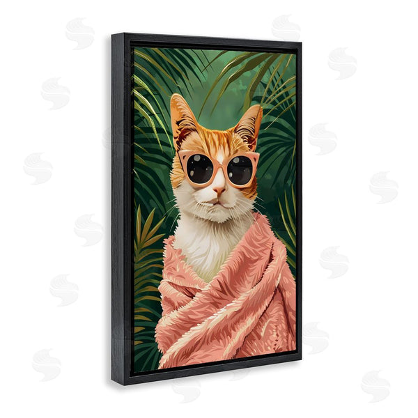 Stupell Industries LSR Design Studio | Cozy Cat And Tropical Plants Wall Art
