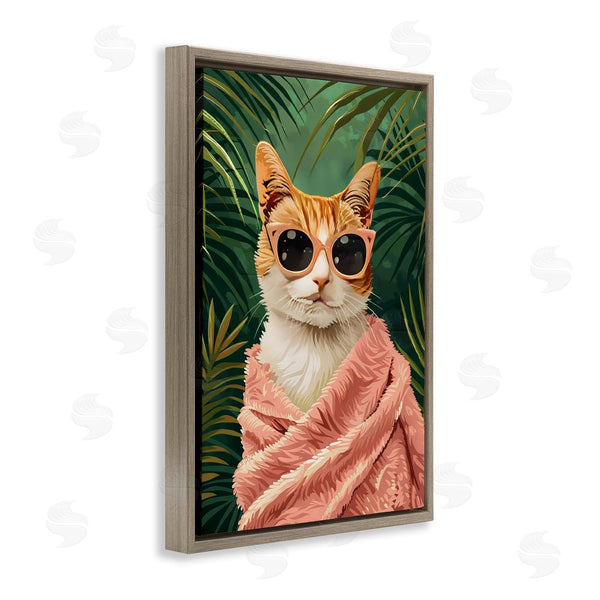 Stupell Industries LSR Design Studio | Cozy Cat And Tropical Plants Wall Art
