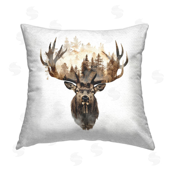 Stupell Industries LSR Design Studio | Deer Forest Silhouette Printed Throw Pillow