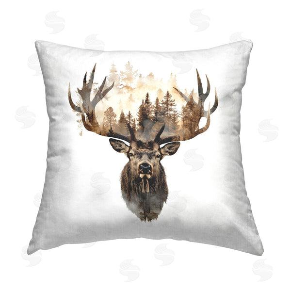 stupell industries LSR Design Studio | Deer Forest Silhouette Printed Throw Pillow