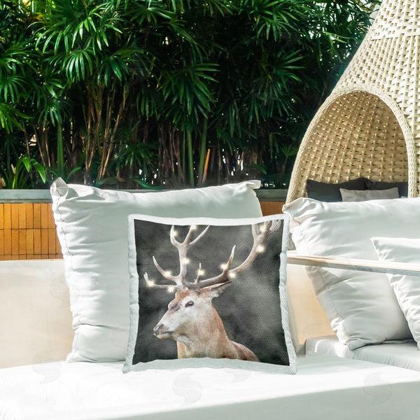 Stupell Industries LSR Design Studio | Deer With Holiday Lights Printed Throw Pillow