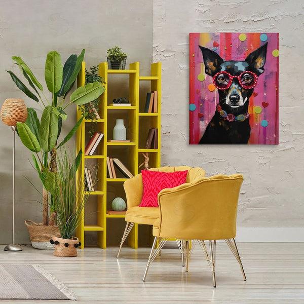 Stupell Industries LSR Design Studio | Dobermann Dog With Glasses Wall Art