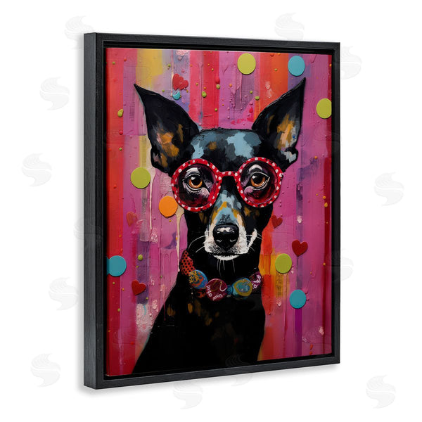 Stupell Industries LSR Design Studio | Dobermann Dog With Glasses Wall Art