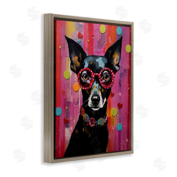 Stupell Industries LSR Design Studio | Dobermann Dog With Glasses Wall Art