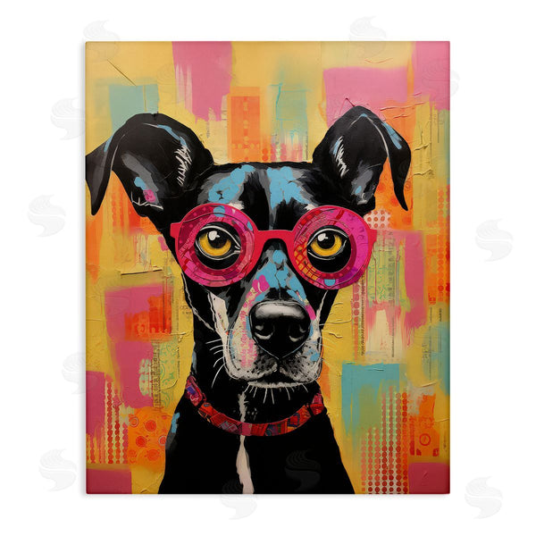 stupell industries LSR Design Studio | Dog with Fun Glasses Wall Art