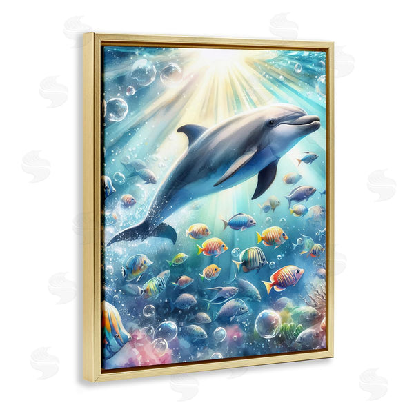 Stupell Industries LSR Design Studio | Dolphin Among Sea Life