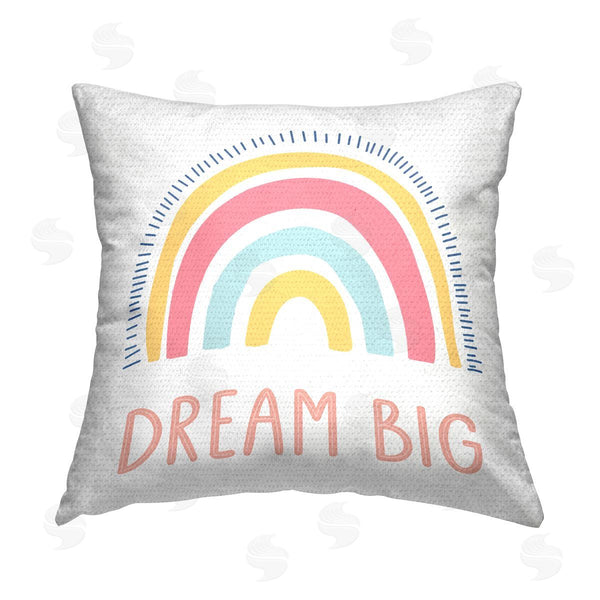 Stupell Industries LSR Design Studio | Dream Big Rainbow Phrase Printed Throw Pillow