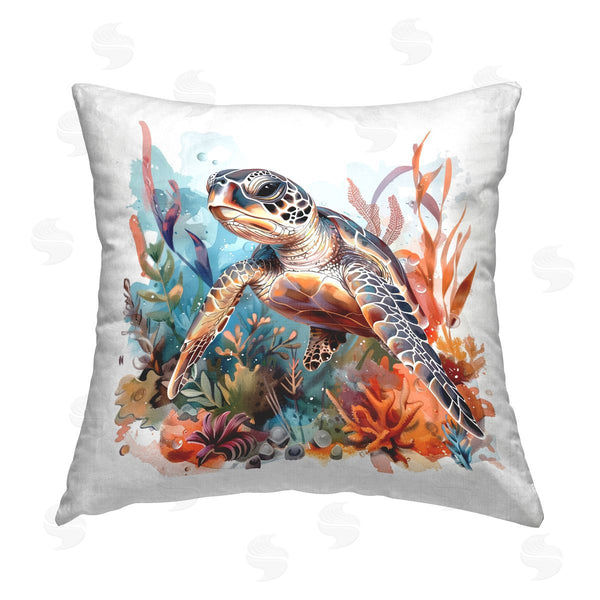 stupell industries LSR Design Studio | Drifting Sea Turtle Printed Throw Pillow