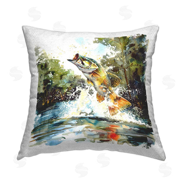Stupell Industries LSR Design Studio | Fish Jumping Splash Printed Throw Pillow
