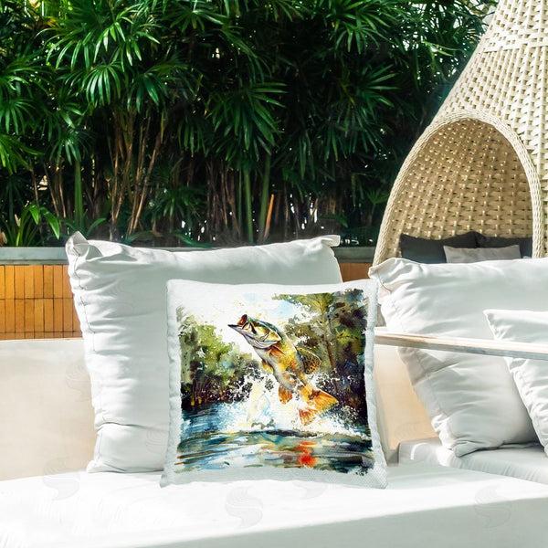 Stupell Industries LSR Design Studio | Fish Jumping Splash Printed Throw Pillow