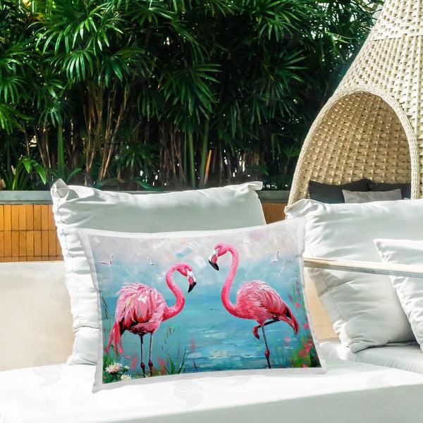Stupell Industries LSR Design Studio | Flamingo Lagoon Duo Printed Throw Pillow