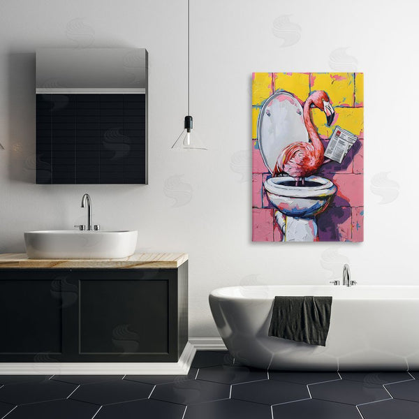 Stupell Industries LSR Design Studio | Flamingo News On Toilet Wall Art