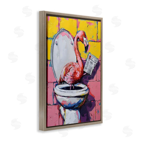 Stupell Industries LSR Design Studio | Flamingo News On Toilet Wall Art