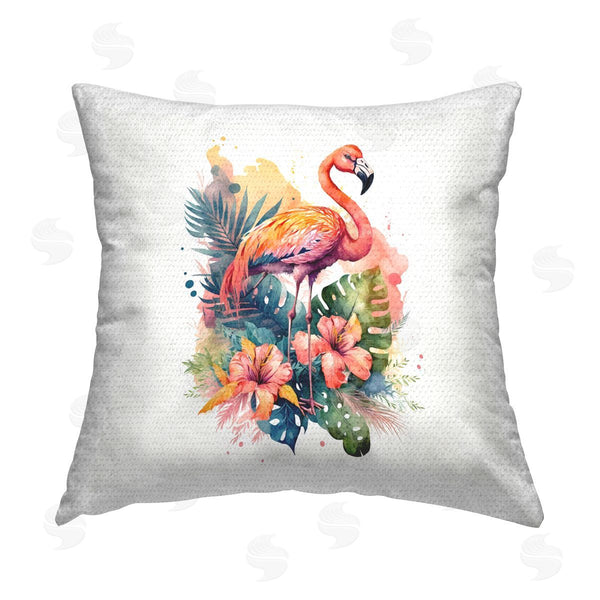 Stupell Industries LSR Design Studio | Flamingo & Tropical Plants Printed Throw Pillow