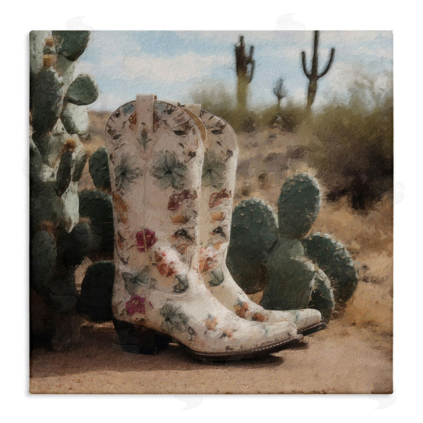 stupell industries LSR Design Studio | Floral Cowgirl Boots Wall Art