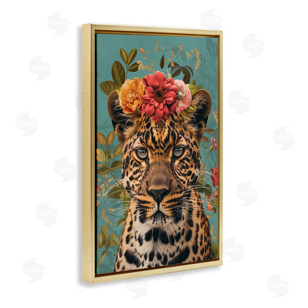 Stupell Industries LSR Design Studio | Floral Crown Wild Cheetah