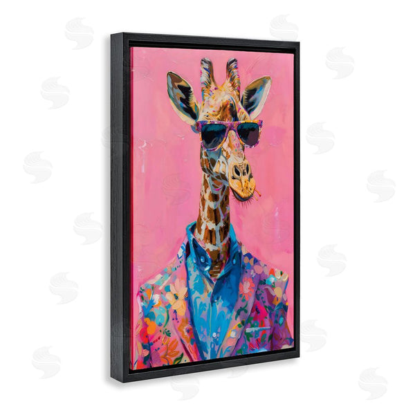 Stupell Industries LSR Design Studio | Floral Suit Giraffe Over Pink Wall Art