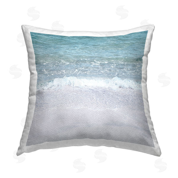 stupell industries LSR Design Studio | Foamy Sea Waves Beach Printed Throw Pillow