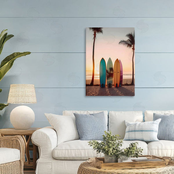 Stupell Industries LSR Design Studio | Four Surfboards At Sunset