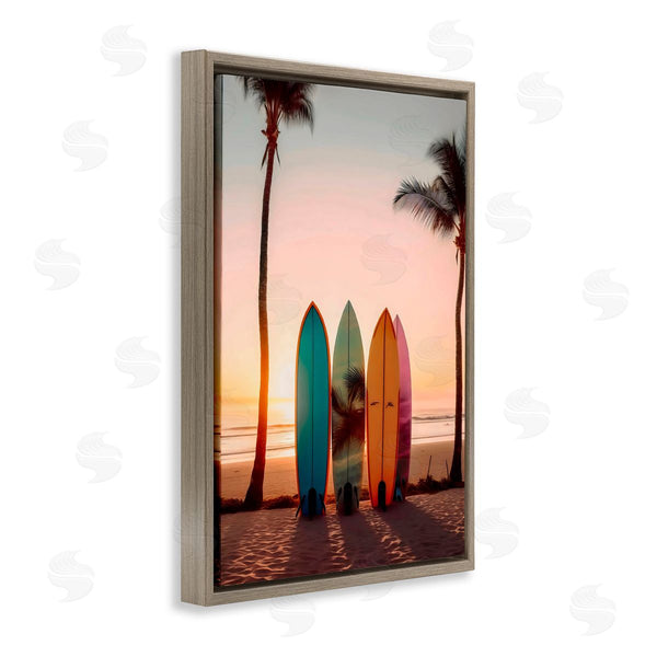 Stupell Industries LSR Design Studio | Four Surfboards At Sunset