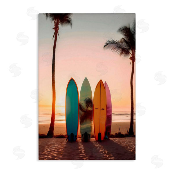 stupell industries LSR Design Studio | Four Surfboards at Sunset