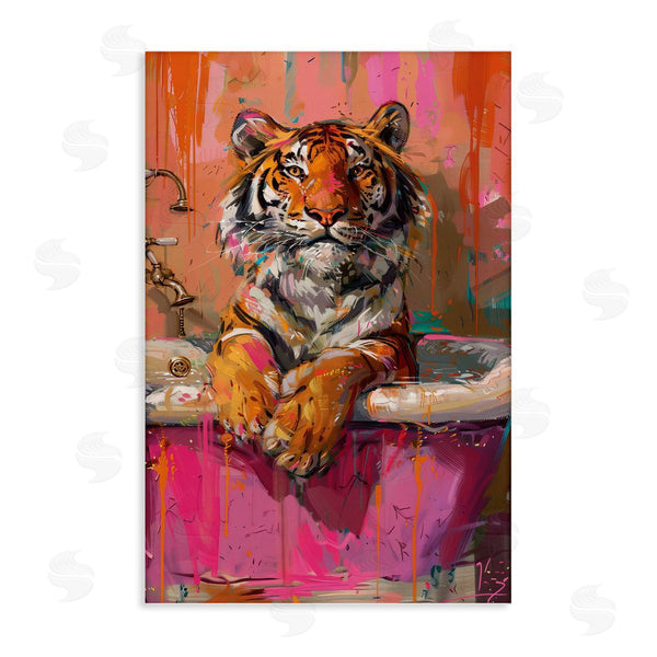 stupell industries LSR Design Studio | Fresh Abstraction Tiger in Bathtub