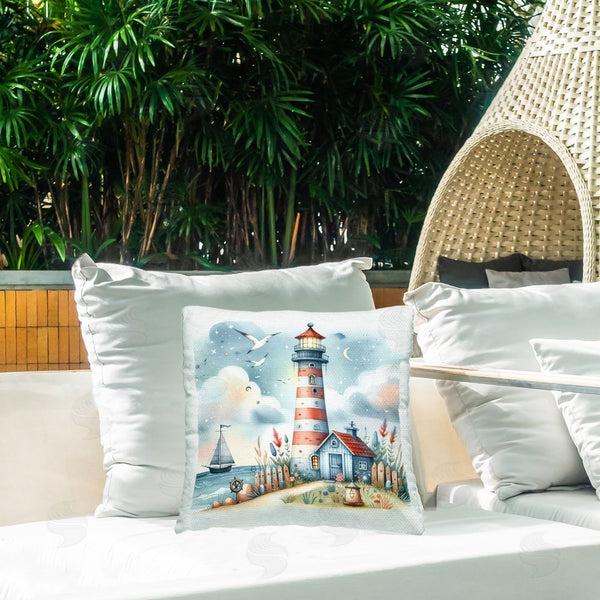 Stupell Industries LSR Design Studio | Fun Maritime Lighthouse Printed Throw Pillow