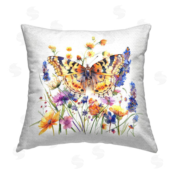 Stupell Industries LSR Design Studio | Garden Flowers & Butterfly Printed Throw Pillow