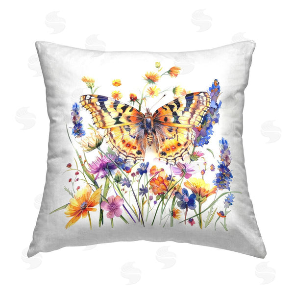 stupell industries LSR Design Studio | Garden Flowers & Butterfly Printed Throw Pillow