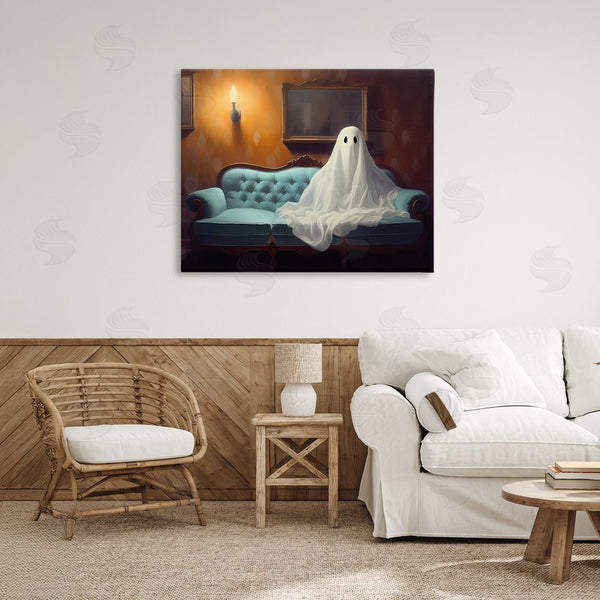 Stupell Industries LSR Design Studio | Ghost On Spooky Blue Couch Wall Art
