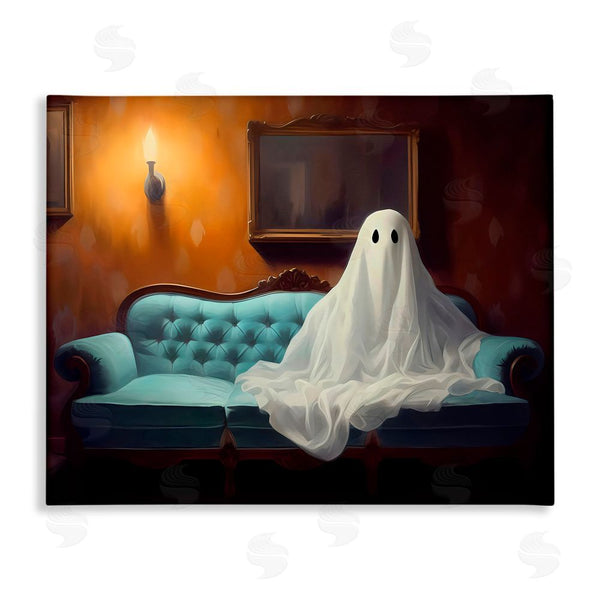stupell industries LSR Design Studio | Ghost on Spooky Blue Couch Wall Art