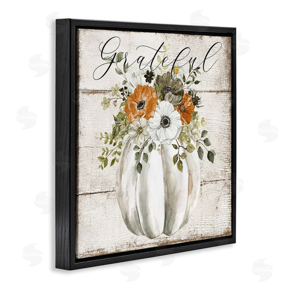 Stupell Industries LSR Design Studio | Grateful Floral Pumpkin
