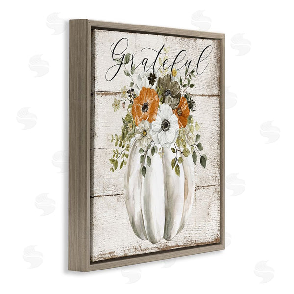 Stupell Industries LSR Design Studio | Grateful Floral Pumpkin