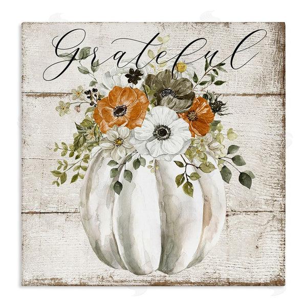 stupell industries LSR Design Studio | Grateful Floral Pumpkin