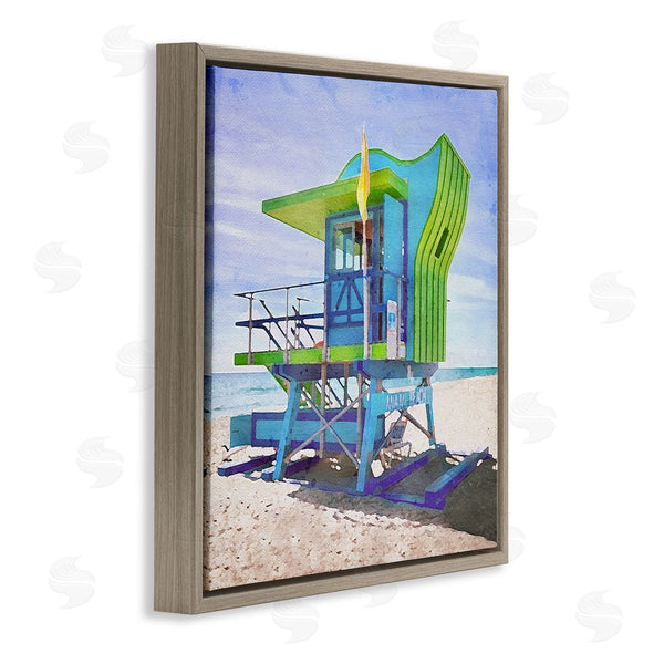Stupell Industries LSR Design Studio | Green Beach Hut Wall Art