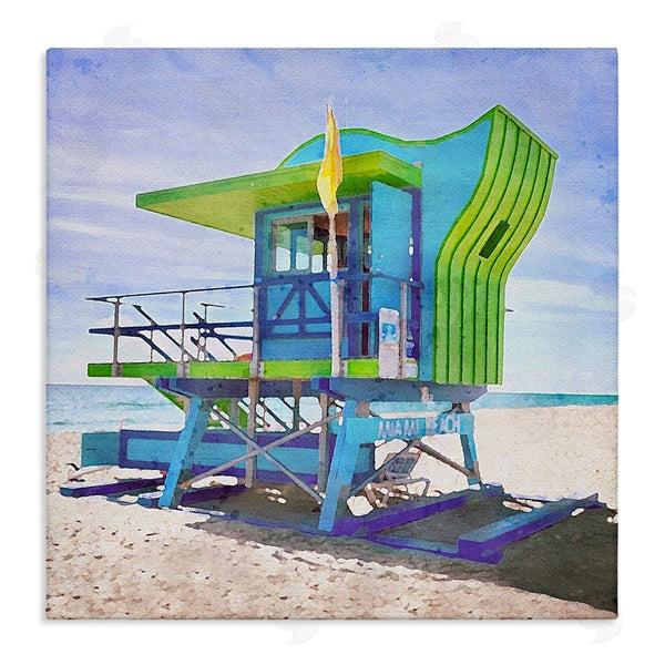 stupell industries LSR Design Studio | Green Beach Hut Wall Art