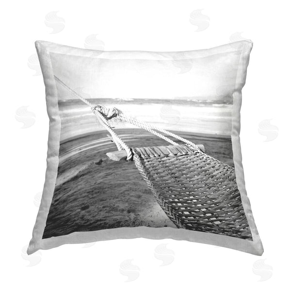 stupell industries LSR Design Studio | Hammock Lounging by Shore Printed Throw Pillow