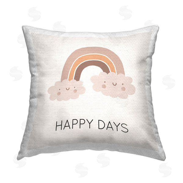 Stupell Industries LSR Design Studio | Happy Days Muted Rainbow Printed Throw Pillow