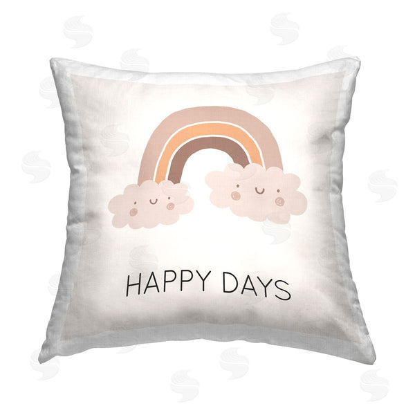 stupell industries LSR Design Studio | Happy Days Muted Rainbow Printed Throw Pillow
